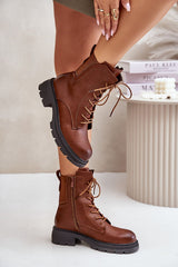 Rounded toe worker boots