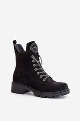 Women's black eco-suede boots