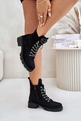 Women's black eco-suede boots