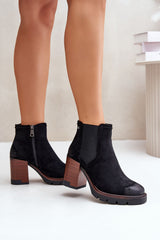 Rounded toes stylish heel boots