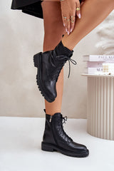 Classic women's leather black boots