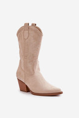 Stylish column-shaped heel boots