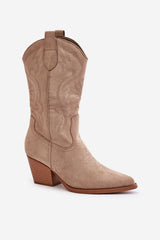 Stylish column-shaped heel boots