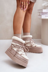 Women's snow boots with a platform