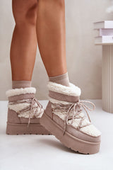 Women's snow boots with a platform