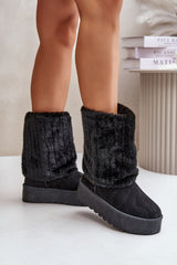 High women's folded upper snow boots