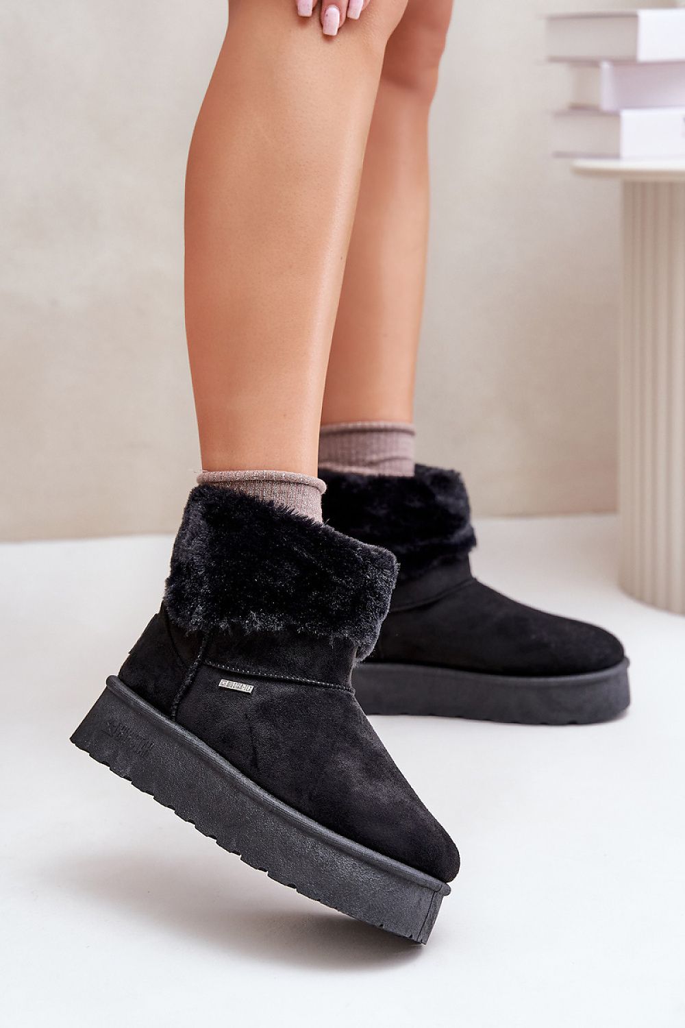 Fashionable eco suede snow boots