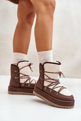 Women's insulate brown snow boots