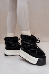 Women's black snow boots