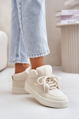 Insulated stylish white sneakers