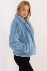 Elegant  slip-in pockets fur jacket