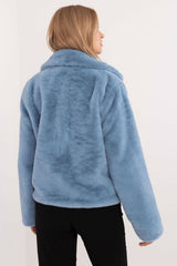 Elegant  slip-in pockets fur jacket