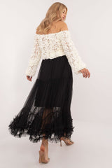 Long decorative frill tulle boho style skirt