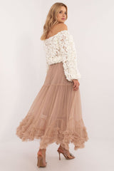 Long decorative frill tulle boho style skirt