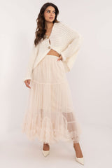 Long decorative frill tulle boho style skirt