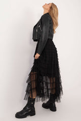 Elegant tulle skirt with ruffles