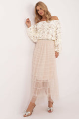 Elegant tulle skirt with ruffles