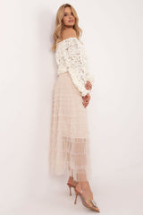 Elegant tulle skirt with ruffles