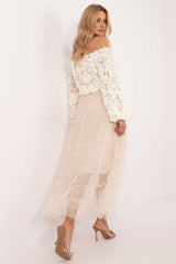 Elegant tulle skirt with ruffles