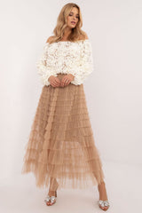 Elegant tulle skirt with ruffles