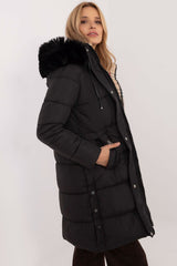 Quilted detachable hood winter jacket