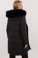 Quilted detachable hood winter jacket