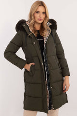 Quilted detachable hood winter jacket