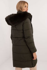 Quilted detachable hood winter jacket