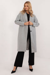 Single-breasted button closure coat