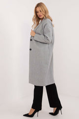 Single-breasted button closure coat