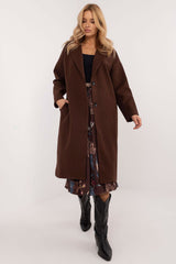 Single-breasted button closure coat