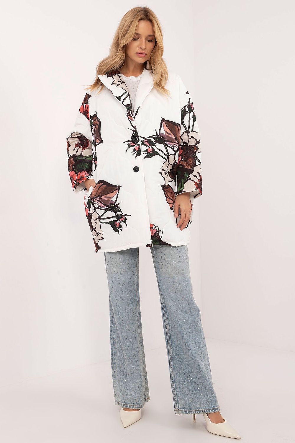 Women's floral print transitional jacket