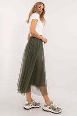 Flared tulle midi skirt