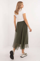 Flared tulle midi skirt