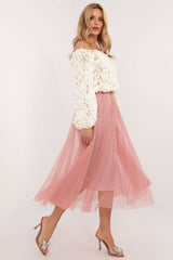 Flared tulle midi skirt