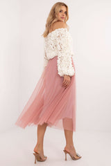 Flared tulle midi skirt