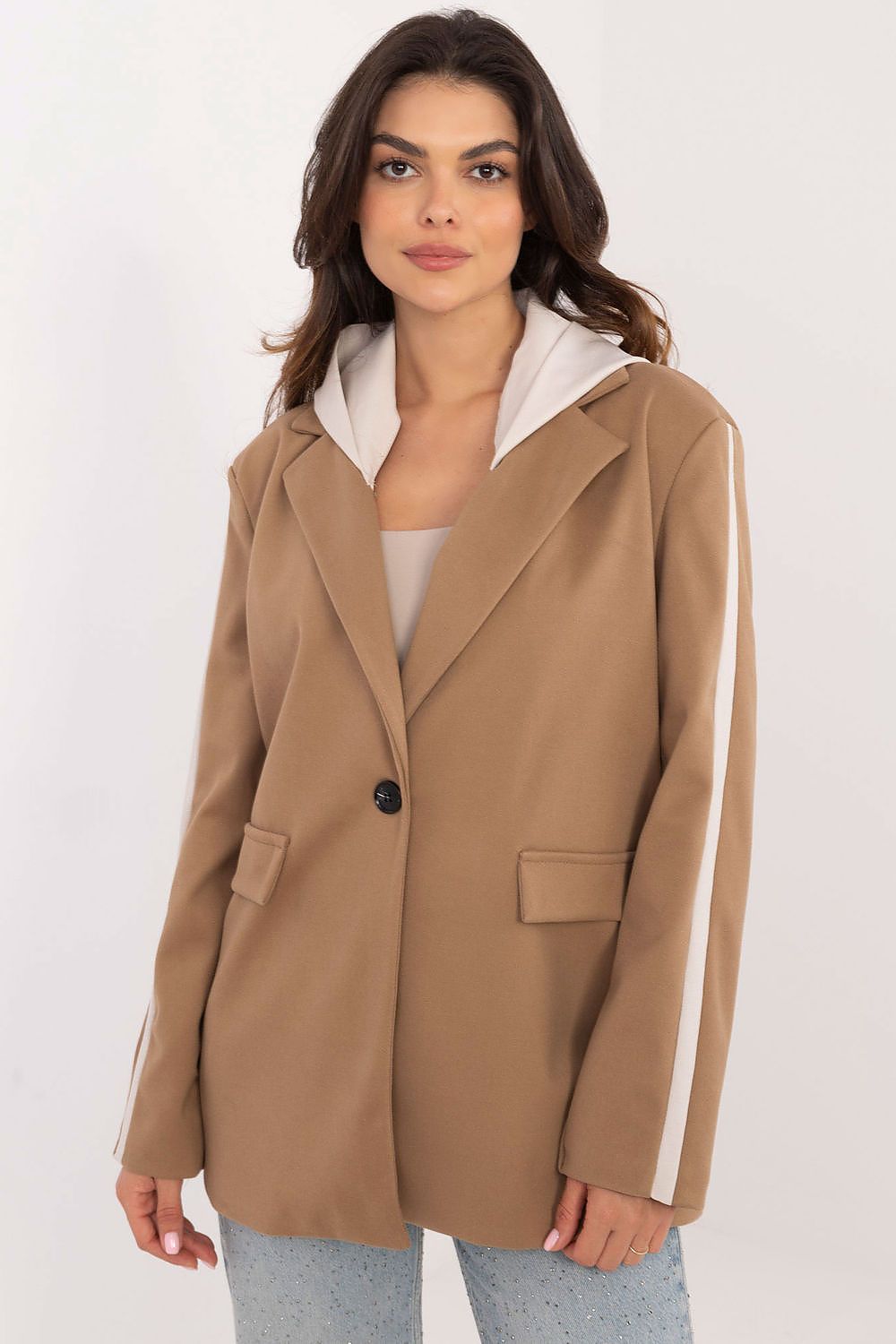 Elegant sports detachable hood blazer