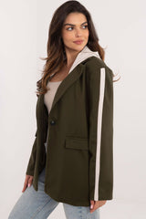 Elegant sports detachable hood blazer