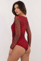 Long sleeve animal pattern bodysuit