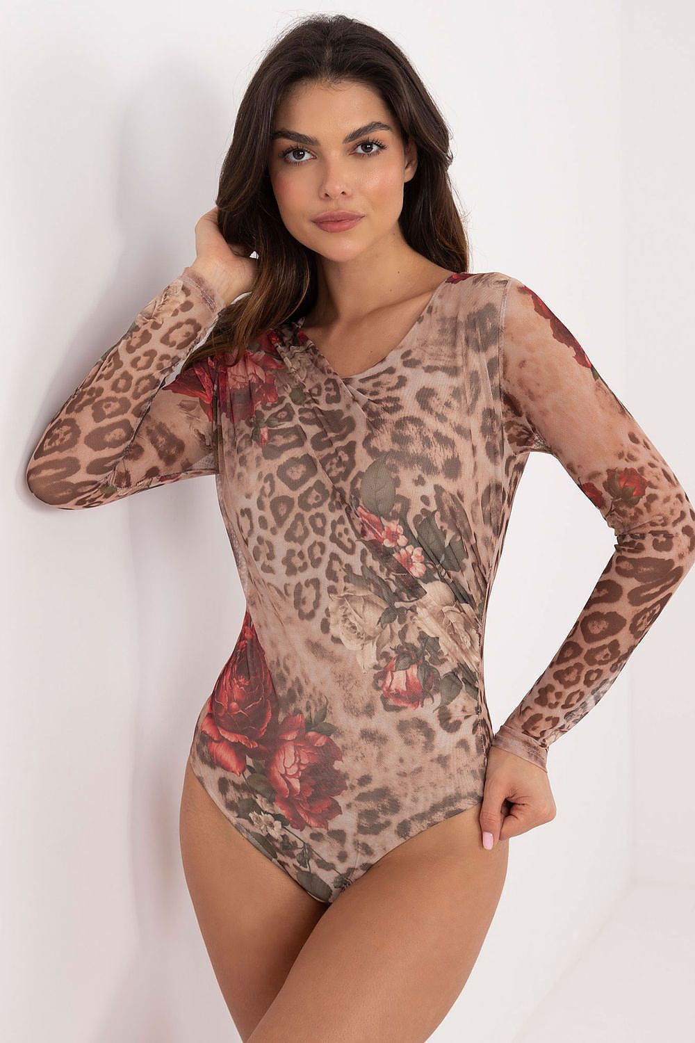 Long sleeve animal pattern bodysuit