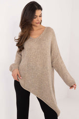 Women's asymmetrical hem sweater