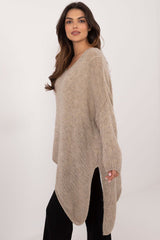 Women's asymmetrical hem sweater