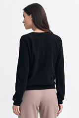 Long sleeve ribbed knit fabric blouse