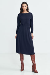 Long slightly batwing sleeve daydress