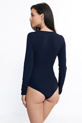 Long slim sleeves evening bodysuit