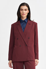 Classic lapel collar contrasting stripes jacket