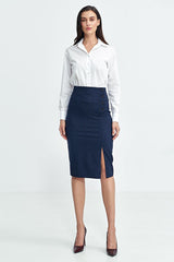 High waist tennis-type stripes formal skirt