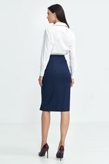 High waist tennis-type stripes formal skirt