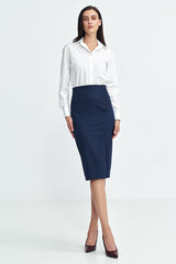 High waist tennis-type stripes formal skirt