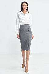 High waist tennis-type stripes formal skirt